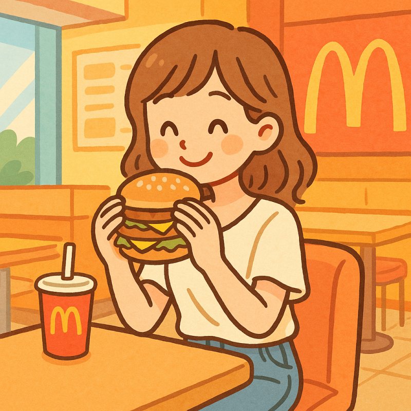 ビッグマックを食べる女性