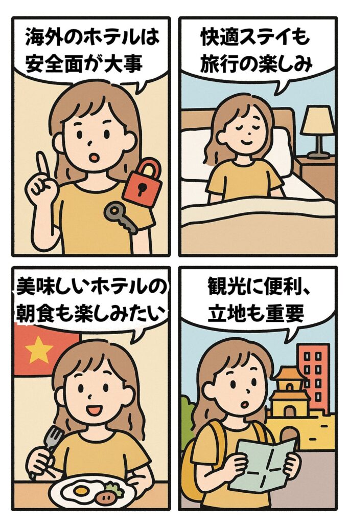ホテル選びのポイントの漫画