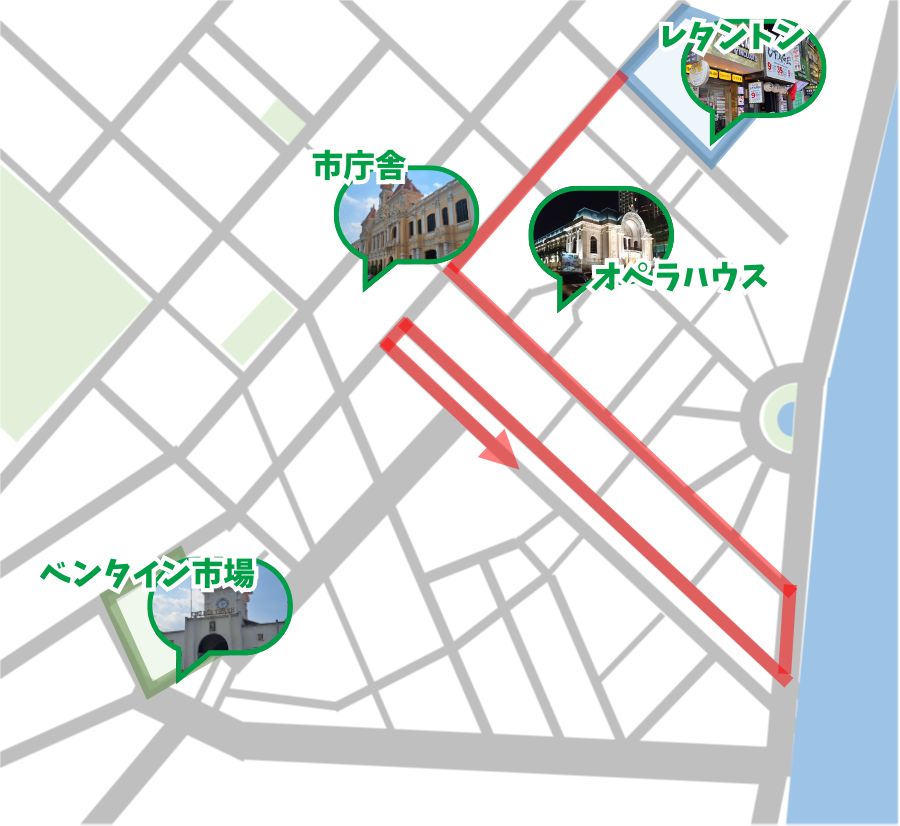 また左折したタクシー