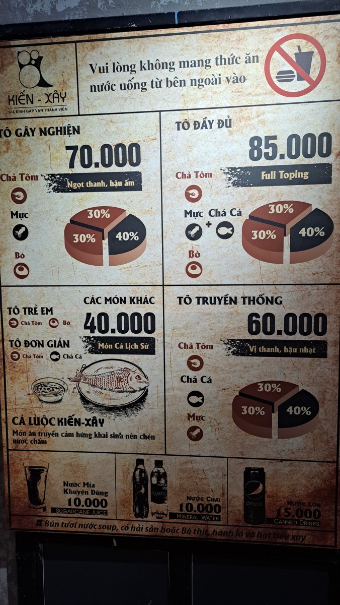 Kien Xay のメニュー