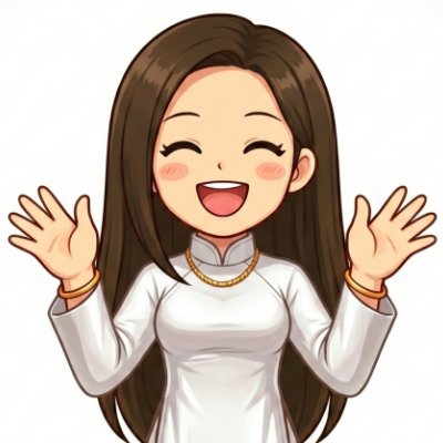 ベトナム人女性が両手を上げてる