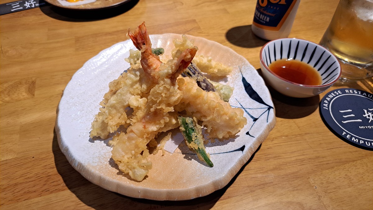 天ぷら盛合せ(海老・野菜)と天つゆ